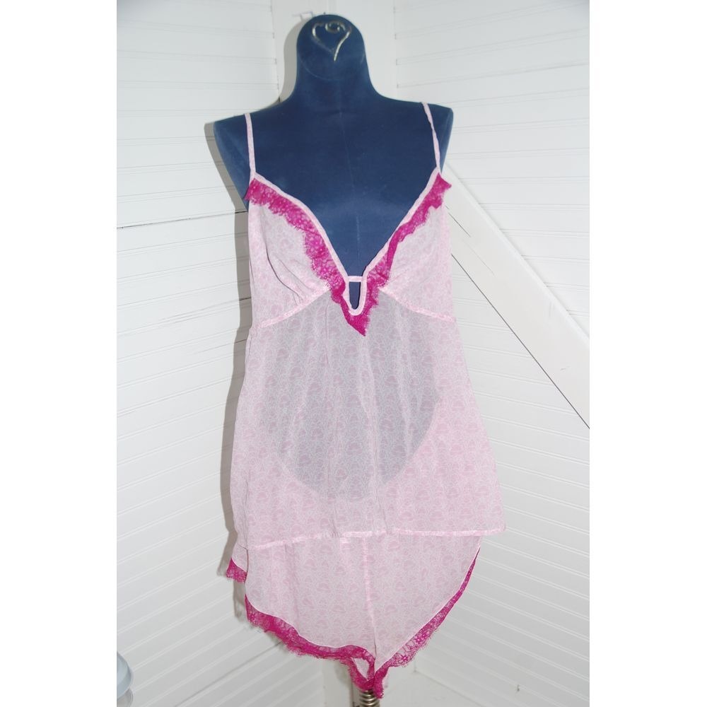 Vintage Gilligan &‎ OMalley 2 piece pajama set pink floral Women Large